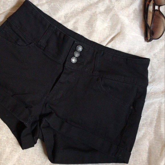 Pants - Mid rise black shorts.